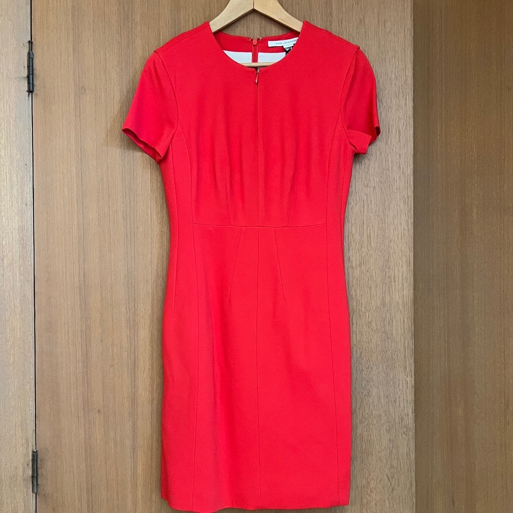 Red Diane von Furstenberg Agatha Knit Suiting Dress